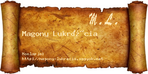 Magony Lukrécia névjegykártya